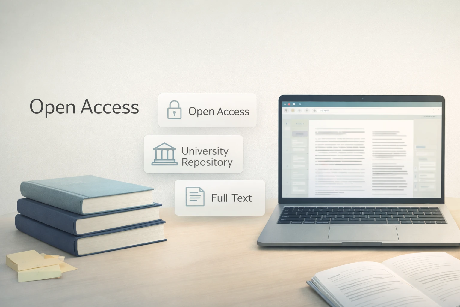 Laptop and open thesis with links to open access thesis repositories.