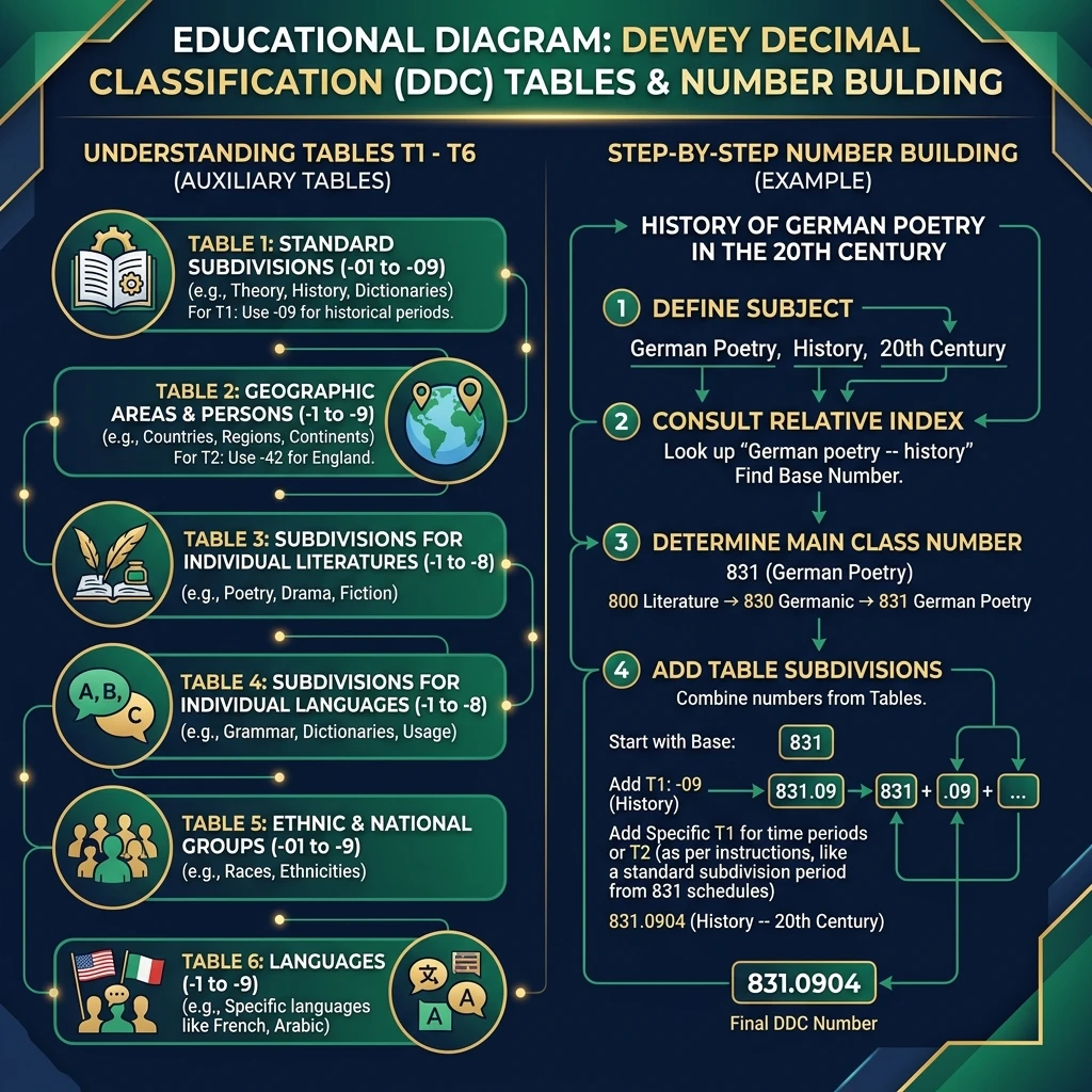 DDC Tables and Number Building Infographic
